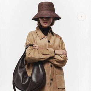 Janessa Leone Brown Straw Bucket Hat